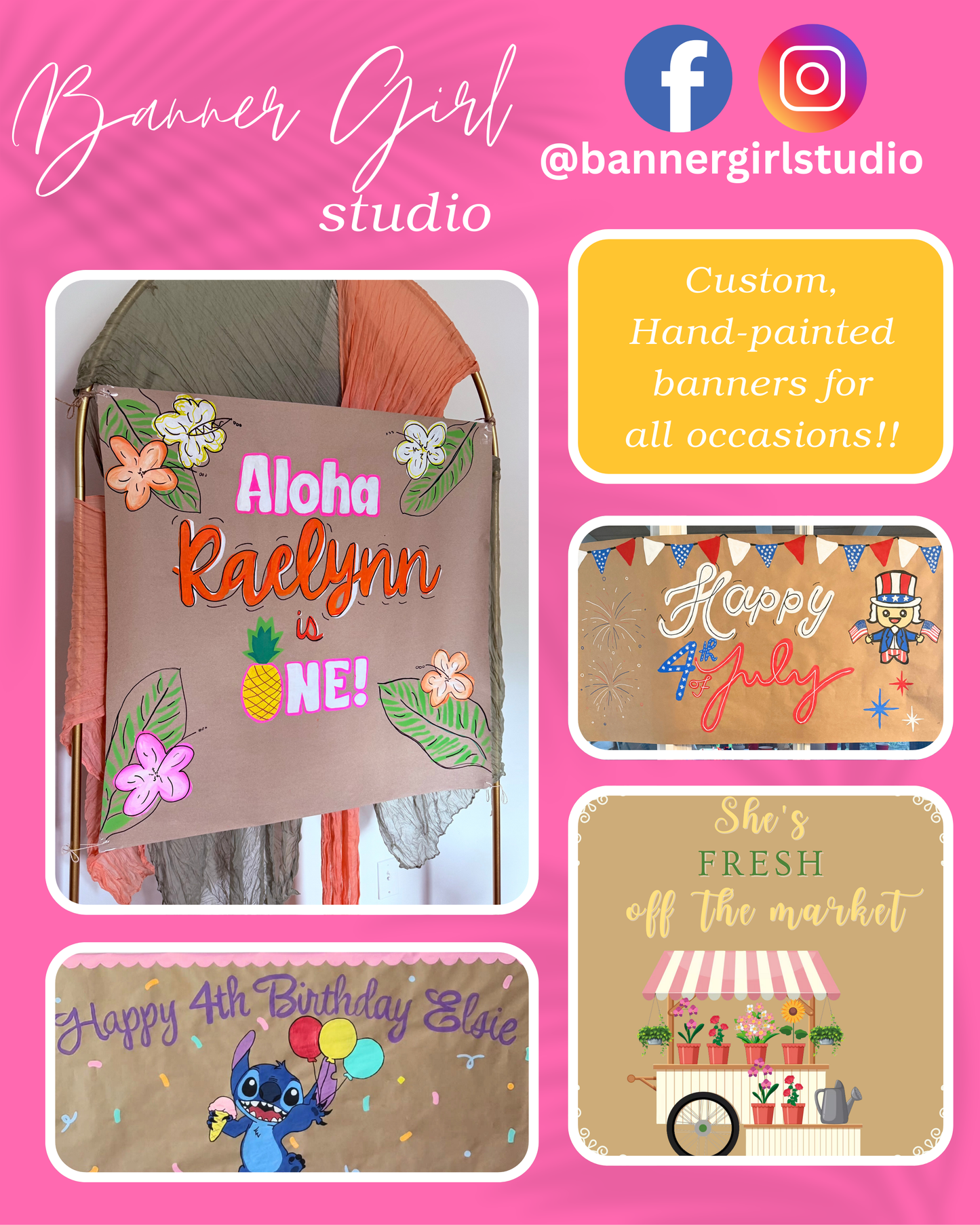 Custom Banner – Hand-Painted & Made to Order Party Decoration