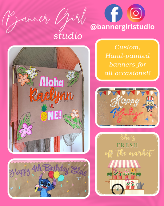 Custom Banner – Hand-Painted & Made to Order Party Decoration